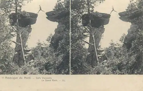 Stereographic image North America USA Dalls Visconsin le stand rock