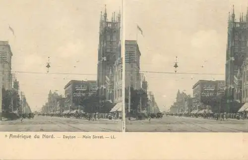 Stereographic image North America USA Ohio > Dayton main street