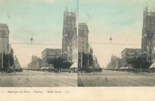 Stereographic image North America USA Ohio > Dayton main street