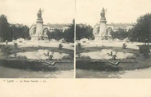 Vue stereoscopique France Lyon la Place Carnot