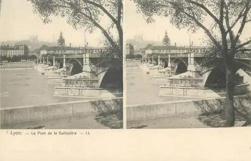 Vue stereoscopique France Lyon La Pont de la Guillotiere