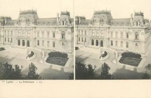 Vue stereoscopique France Lyon la Prefecture