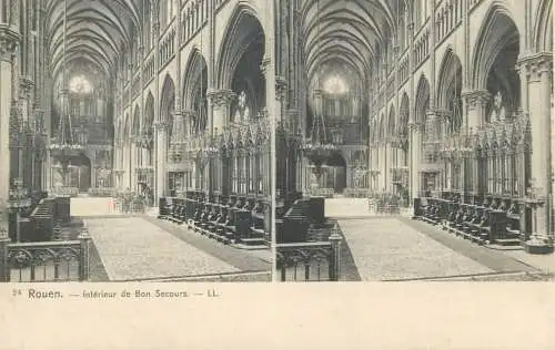 Vue stereoscopique France Rouen interieur de bon secours