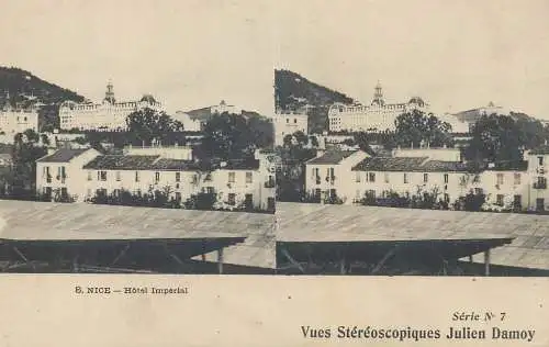 France cpa stereoscopique Nice Hotel Imperial