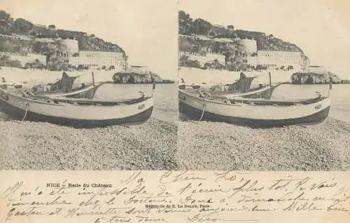 France cpa stereoscopique Nice Rade du chateau