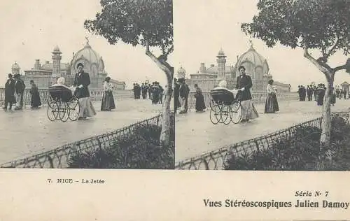 France cpa stereoscopique Nice la Jetee