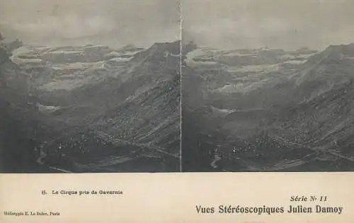 France cpa stereoscopique cirque de Gavarnie