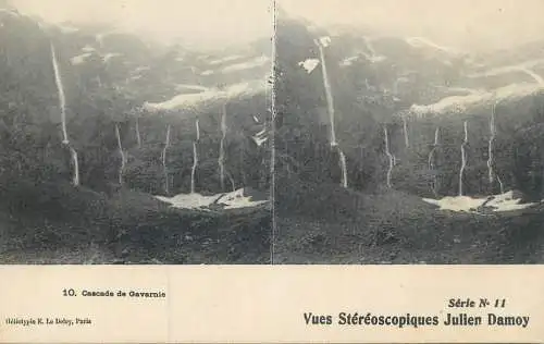 France cpa stereoscopique Cascade de Gavarnie