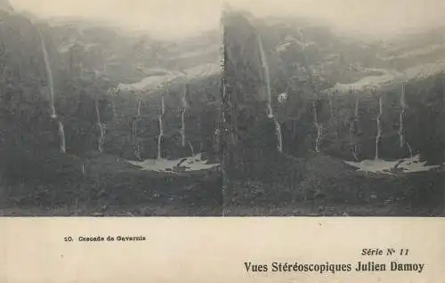 France cpa stereoscopique Cascade de Gavarnie