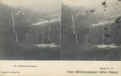 France cpa stereoscopique Cascade de Gavarnie