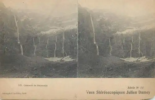 France cpa stereoscopique Cascade de Gavarnie