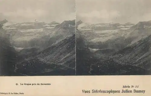France cpa stereoscopique cirque de Gavarnie