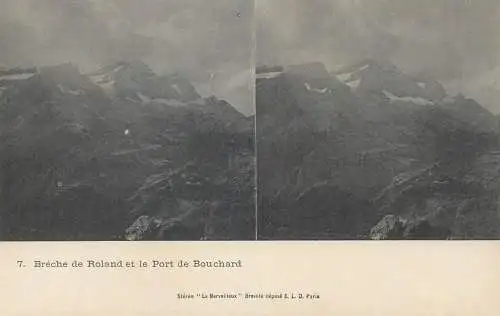 France cpa stereoscopique breche de Roland et le port de Bouchard
