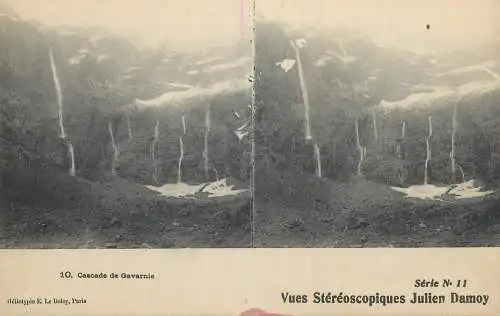 France cpa stereoscopique cascade de Gavarnie