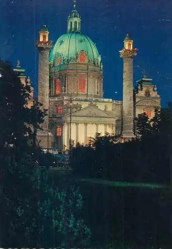 Austria Wien Karlskirche nocturnal view