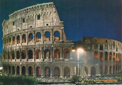 Italy Roma Colosseum night view detail aspect
