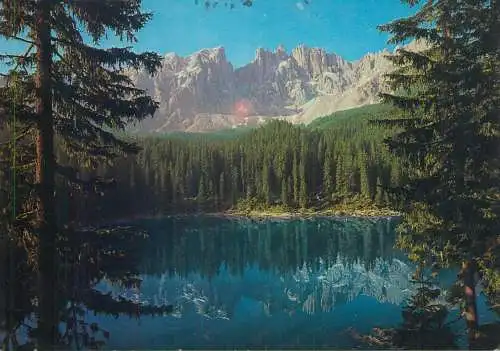 Italy Dolomiti Lago di Carezza Il Latemar picturesque natural landscape