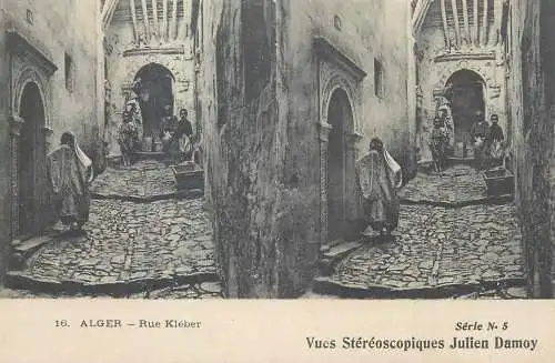Vues Stereoscopiques Julien Damoy Algeria Algiers rue Kleber