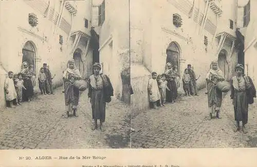 Vues Stereoscopiques Julien Damoy Algeria Algiers rue de la Mer rouge