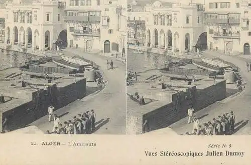 Vues Stereoscopiques Julien Damoy Algeria Algiers l'amiraute