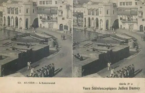 Vues Stereoscopiques Julien Damoy Algeria Algiers l'amiraute