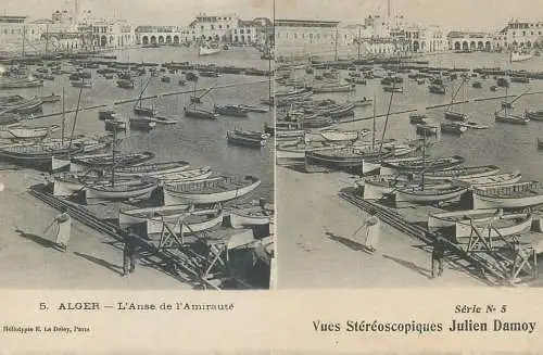 Vues Stereoscopiques Julien Damoy Algeria Algiers l'anse de l'amiraute