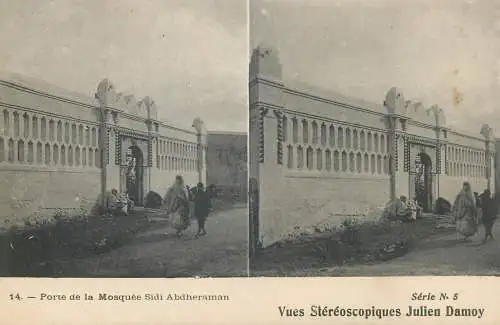 Vues Stereoscopiques Julien Damoy Algeria Algiers porte de la Mosque Sidi Abdheraman