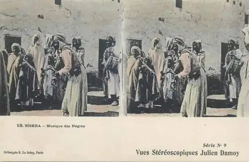 Vues Stereoscopiques Julien Damoy Algeria BISKRA musique des Negres