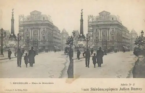 Vues Stereoscopiques Julien Damoy BRUXELLES place de Brouckere