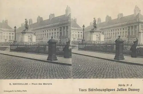 Vues Stereoscopiques Julien Damoy BRUXELLES place des Martyrs