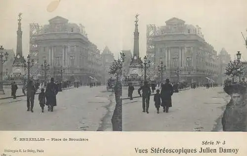 Vues Stereoscopiques Julien Damoy BRUXELLES place de Brouckere