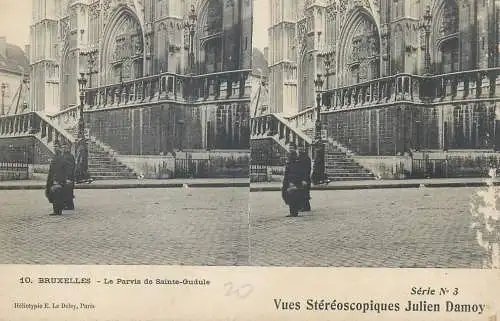 Vues Stereoscopiques Julien Damoy BRUXELLES le Pervis de Sainte Gudule