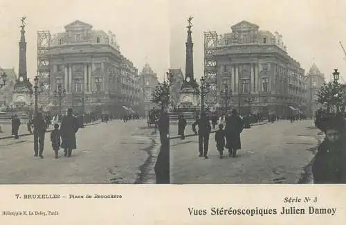 Vues Stereoscopiques Julien Damoy BRUXELLES place de Brouckere