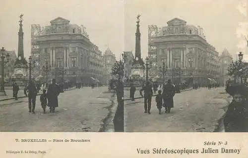 Vues Stereoscopiques Julien Damoy BRUXELLES place de Brouckere