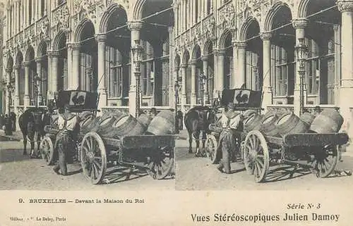 Vues Stereoscopiques Julien Damoy BRUXELLES devant la Maison du Roi cart