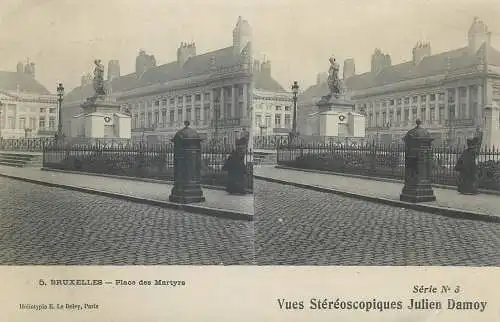 Vues Stereoscopiques Julien Damoy BRUXELLES place des Martyrs
