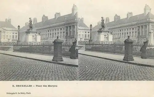 Vues Stereoscopiques Julien Damoy BRUXELLES place des Martyrs