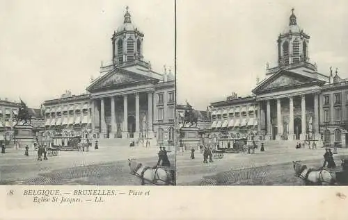 Vues Stereoscopiques Julien Damoy BRUXELLES eglise St. Jacques