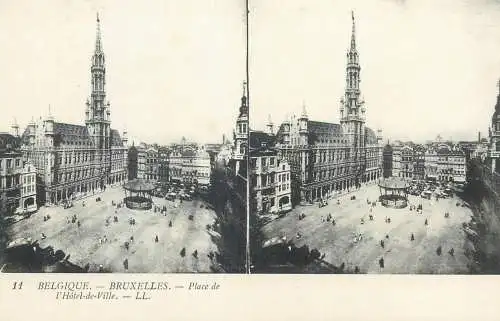 Vues Stereoscopiques Julien Damoy BRUXELLES Place de l'Hotel de ville