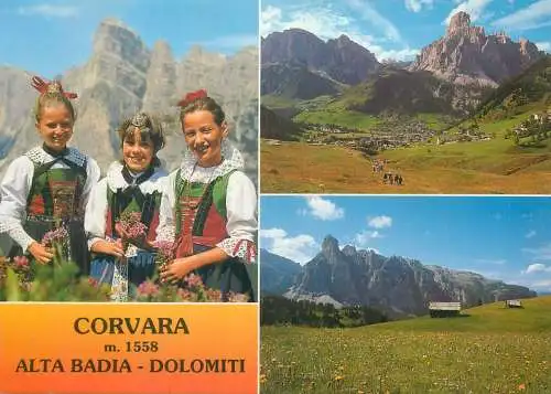 Italy Corvara Alta Badia ethnic types folk traditional costumes multi view