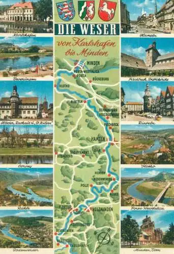 Germany Die Weser map area multi view