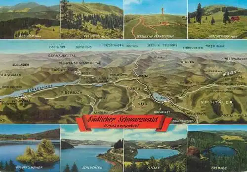 Germany Sudlicher Schwarzwald Dreissengebiet multi view map
