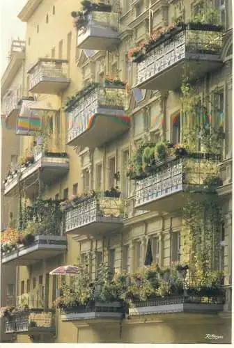 Germany Berlin Lebendige Balkone Am Fraenkelufer