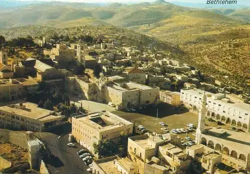 Israel Bethlehem Church of the Nativity forecourt aerial view