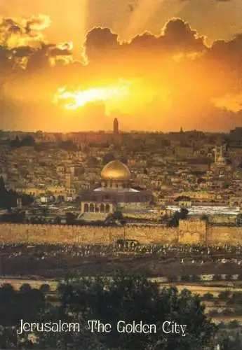 Israel Jerusalem Golden City sunset view general aspect