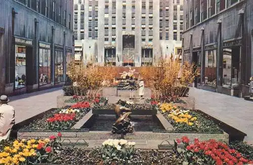 USA New York City Rockefeller Center Channel Gardens