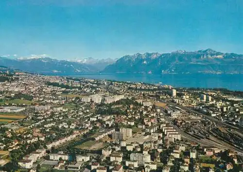 Switzerland Renens vue aerienne  Lac Leman & les Alpes