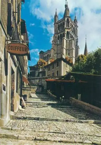 Switzerland Lausanne Cathedrale &  escaliers du marche