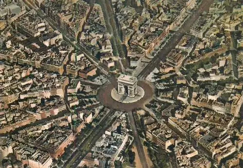 France Paris Place de l'Etoile vue aerienne