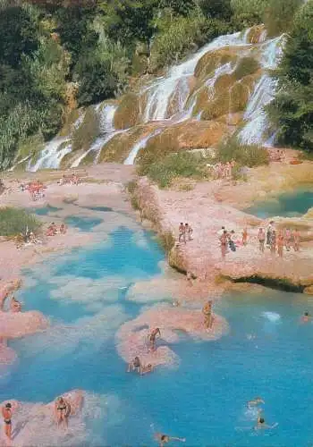 Croatia Krka River Natural Reserve waterfalls near Sibenik aerial view